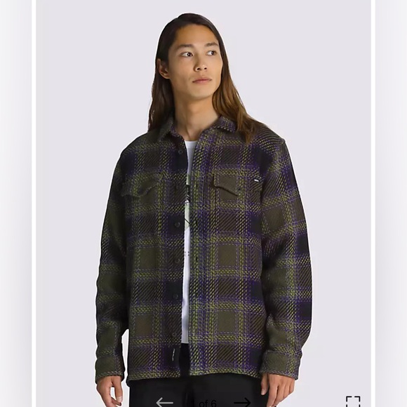 Vans Men's Saviano Plaid Button-Up Overshirt - Picture 1 of 8